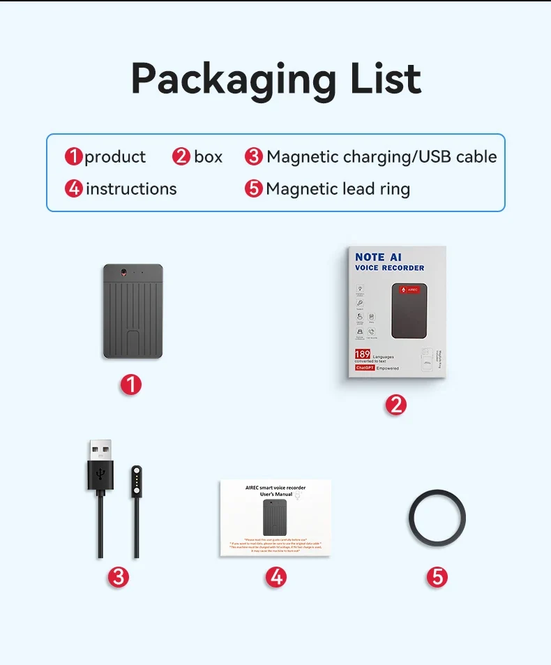 New8-128GB AI ChatGPT-4 Intelligent Voice Recorder Audio App Phone Call Record Transcribe Summarize 58LanguageTranslation Device