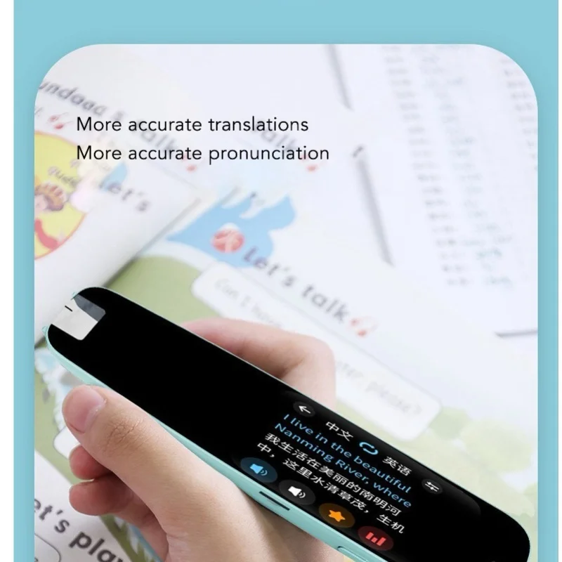 WiFi Language Translator Pen Digital Touch Screen Quick Identification Scan Reader Pen For Learning Traveling Aboard Blue