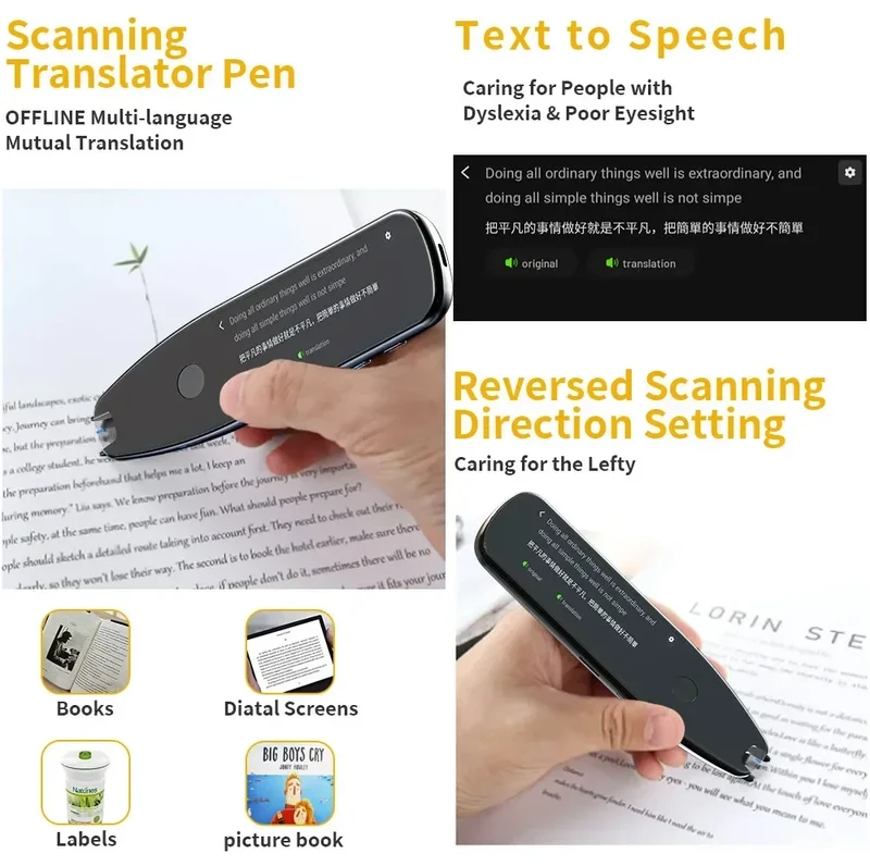 German Spanish French Italian Korean Portuguese Russian Scanning Voice Translation Pen Offline Online Language Learn Translator