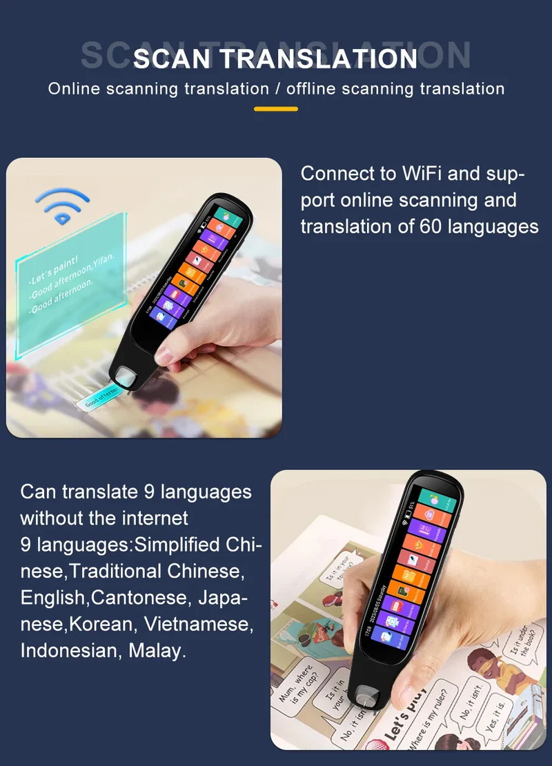 MD21 voice Translation Pen Real Time Intelligent Text Scanning Point Reading Learning Smart Voice Translator Recording Pen
