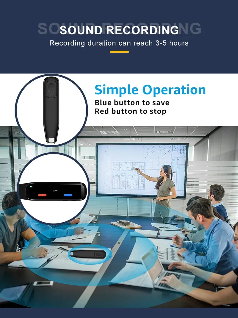 MD21 voice Translation Pen Real Time Intelligent Text Scanning Point Reading Learning Smart Voice Translator Recording Pen