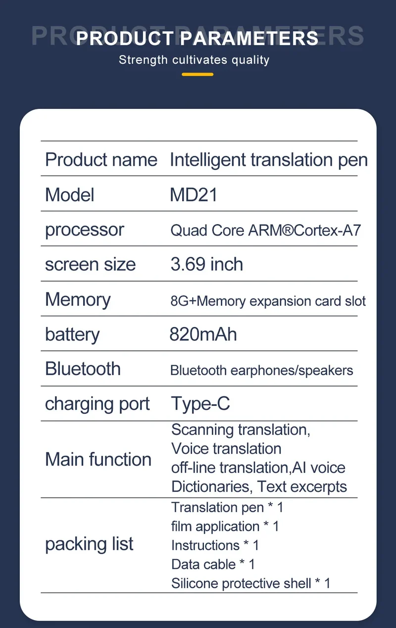 MD21 voice Translation Pen Real Time Intelligent Text Scanning Point Reading Learning Smart Voice Translator Recording Pen