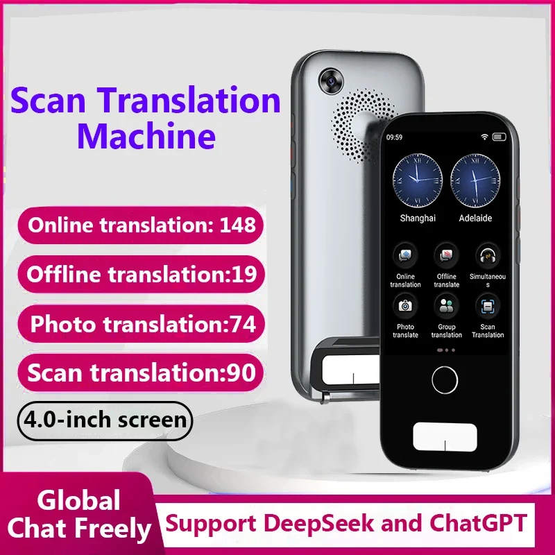 Scan Translation Machine Support 148 Language Translator Device AI Translator With ChatGPT Translator offlin Translation Tourism