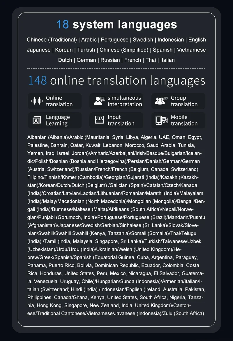 Scan Translation Machine Support 148 Language Translator Device AI Translator With ChatGPT Translator offlin Translation Tourism