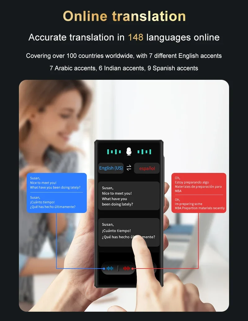 Language Translator Device 148 In Real-time Online Languages Translation Device Portable AI ChatGPT Photo Intelligent Translate