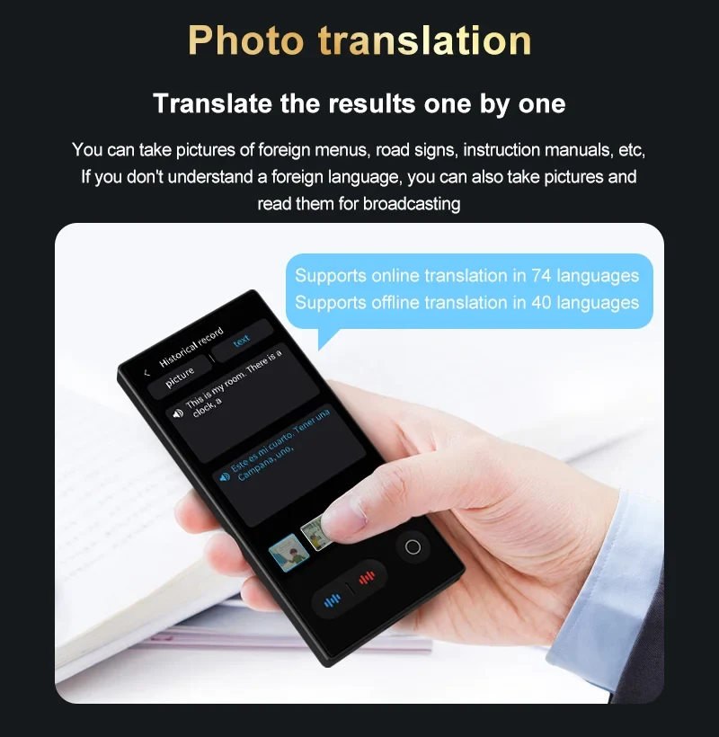 Language Translator Device 148 In Real-time Online Languages Translation Device Portable AI ChatGPT Photo Intelligent Translate