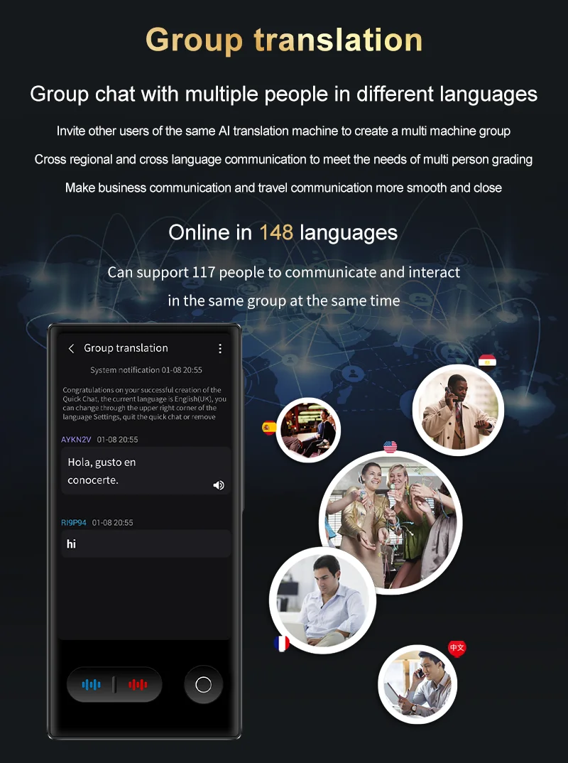 Language Translator Device 148 In Real-time Online Languages Translation Device Portable AI ChatGPT Photo Intelligent Translate