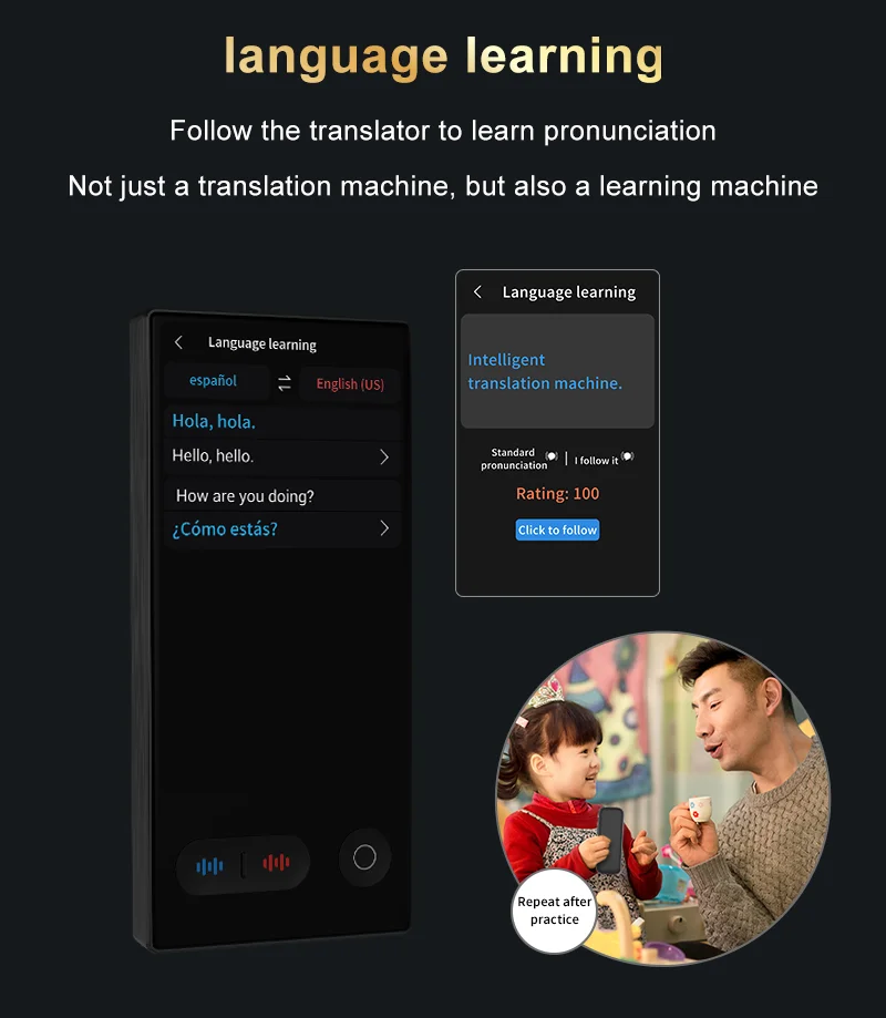 Language Translator Device 148 In Real-time Online Languages Translation Device Portable AI ChatGPT Photo Intelligent Translate