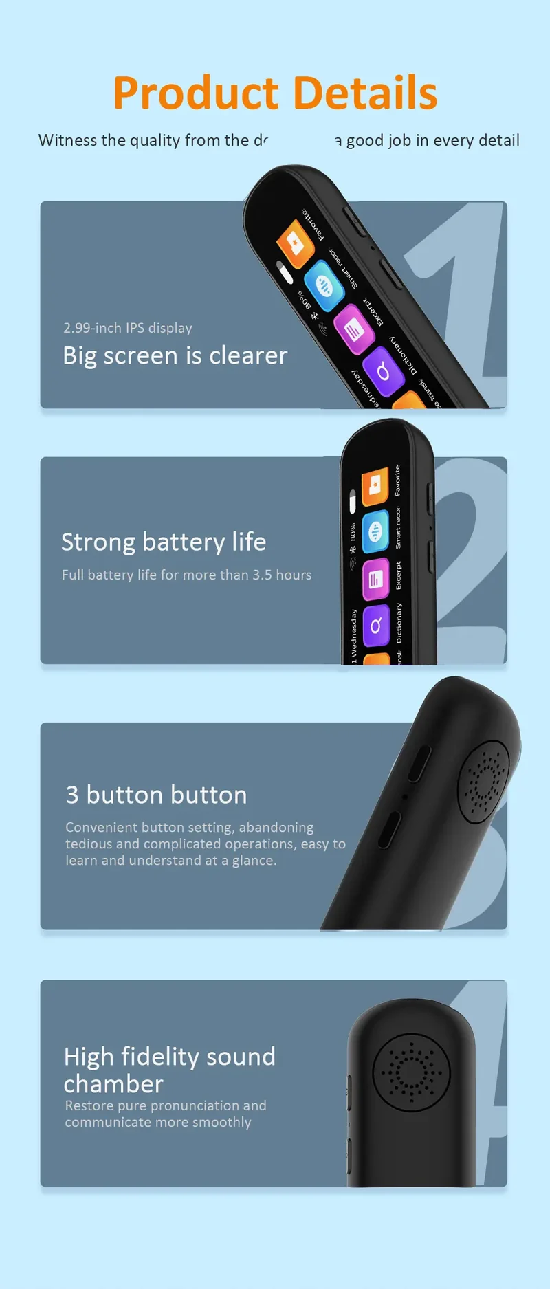 S6 AI Electronic Dictionary Pen S8-PRO 60-Language Online Scanner Dictionary Recorder 134 Online Voice Translation for Learn