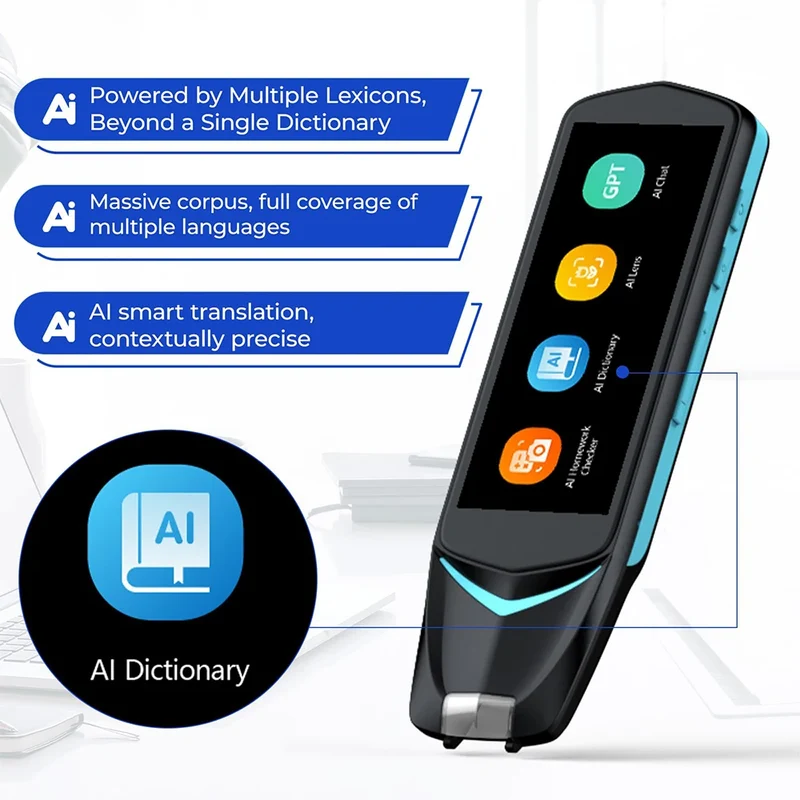 AI Pen Reading Pen for Dyslexia Scan Reader Pen 4 Text to Speech Device Translator Pen Photo Translation OCR 16GB Bluetooth Pen