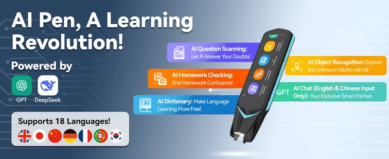 AI Pen Reading Pen for Dyslexia Scan Reader Pen 4 Text to Speech Device Translator Pen Photo Translation OCR 16GB Bluetooth Pen