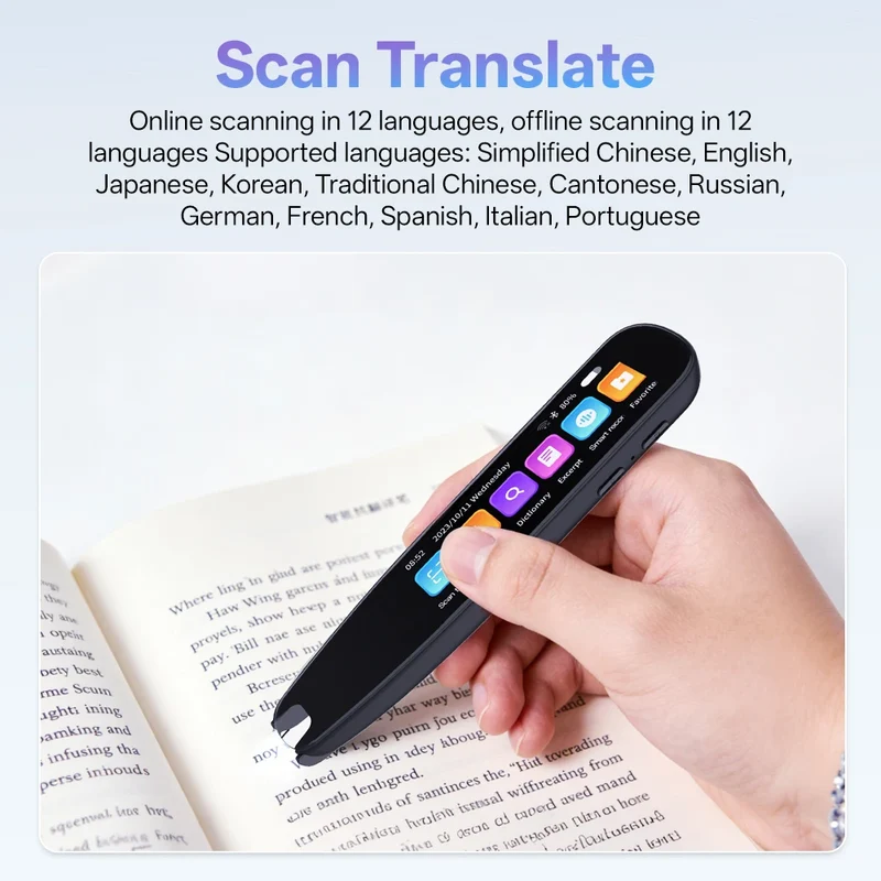 MSAI S10 Smart Scan Translator Pen Offline Extract 21 Languages Photo Translate 134 Voice Translation Dictionary Recorder