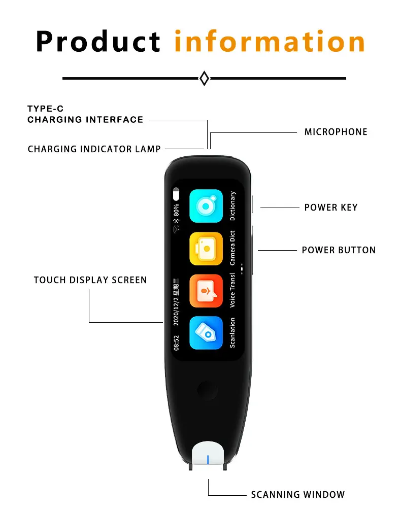 MSAI S10 Smart Scan Translator Pen Offline Extract 21 Languages Photo Translate 134 Voice Translation Dictionary Recorder