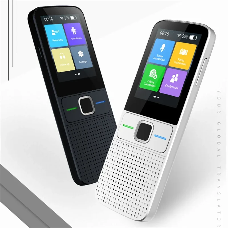 Handheld Language Translator Rechargeable Real Time Interpreter Device Travel Adults Seniors Learning Accessories