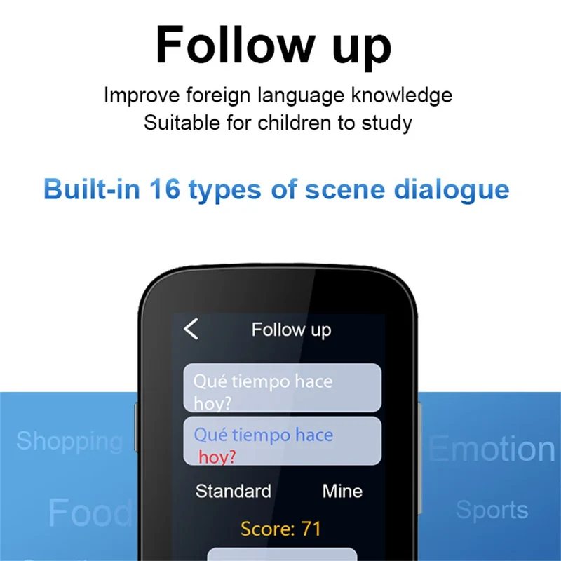 Handheld Language Translator Rechargeable Real Time Interpreter Device Travel Adults Seniors Learning Accessories