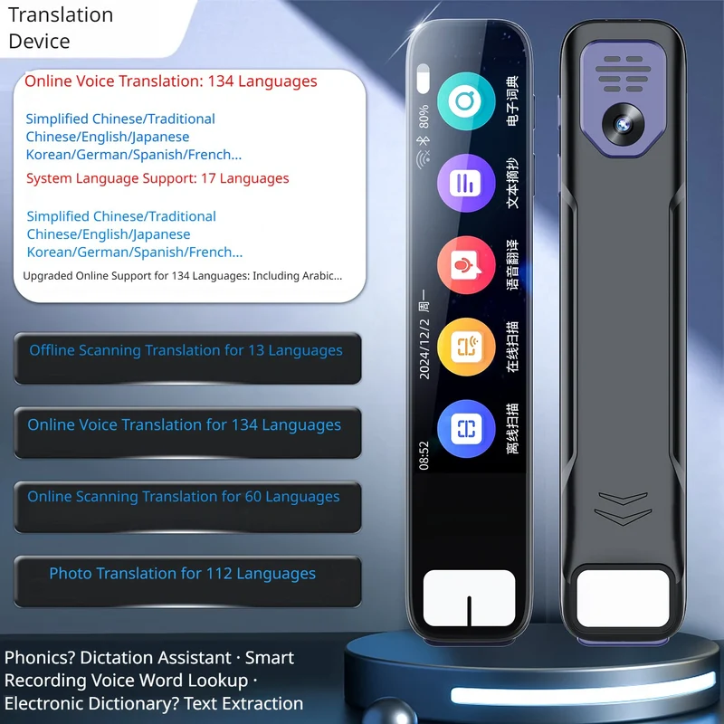 AI Translation Pen Smart Scanning 150 Languages For Teacher Student Dictionary Intelligent Scanning Point Reading Translator Pen