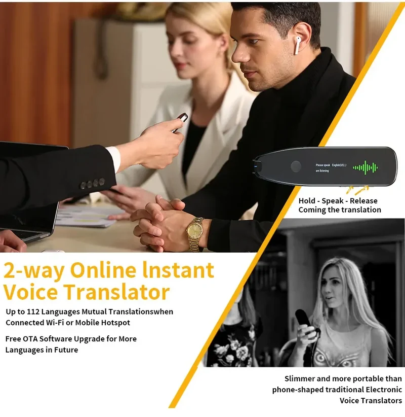 X5Pro Smart Voice Scan Translator Pen Real-Time Multi Language Translation Dictionary Pen Offline/WIFI/Mobile Hotspot Method