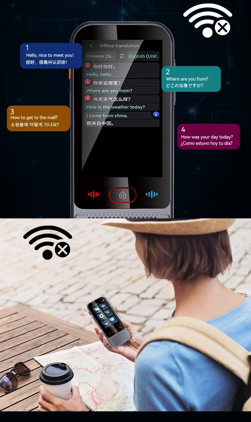 2026 New M30 Smart Voice Translator 139 Online Languages 14 Offline WIFI Photo Recording Dictionary Translation Business Travel