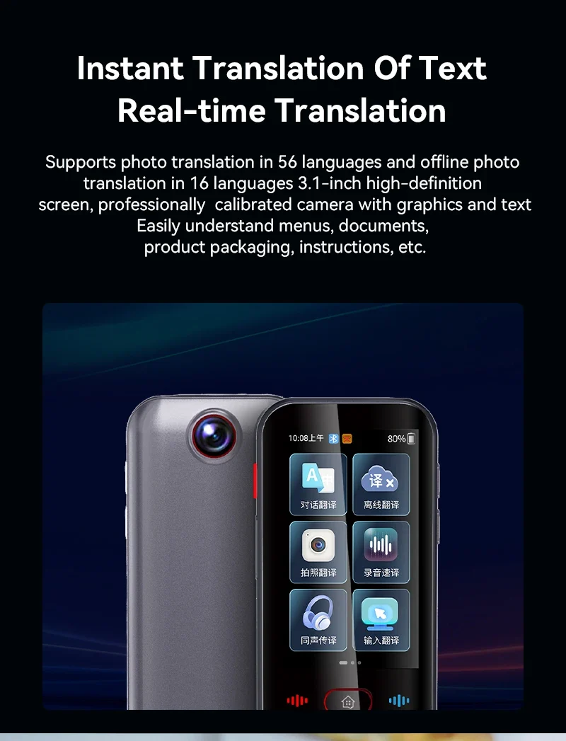 2026 New M30 Smart Voice Translator 139 Online Languages 14 Offline WIFI Photo Recording Dictionary Translation Business Travel
