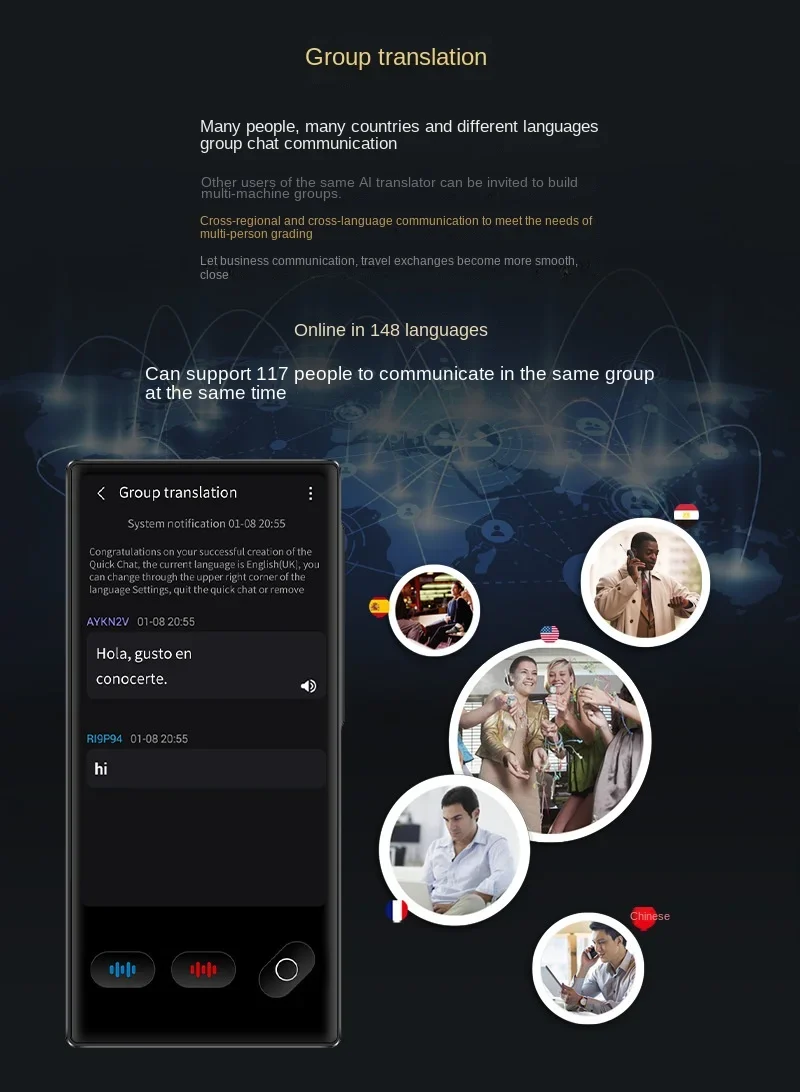 Portable S35 Translator Device Big Screen 148 Languages Voice Tradutor Intelligent Real-time Translating Offline Translation