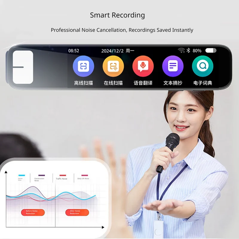 Offline Translation Pen Voice Translator GPT Smart AI Scan Reader Device Text Scanning Reading Translator WiFi/BT Connection