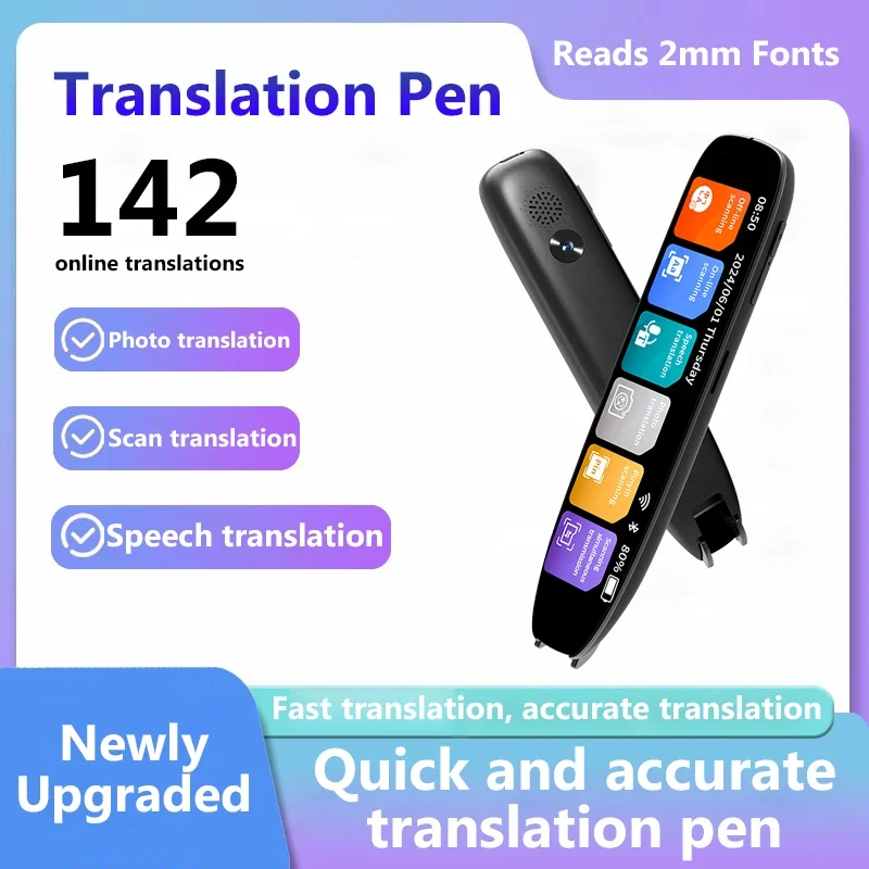 Translation Pen for Dyslexia Scanner Reading Pen 142 Text to Speech Smart Recording Pen Voice Wireless Text Extract Translator