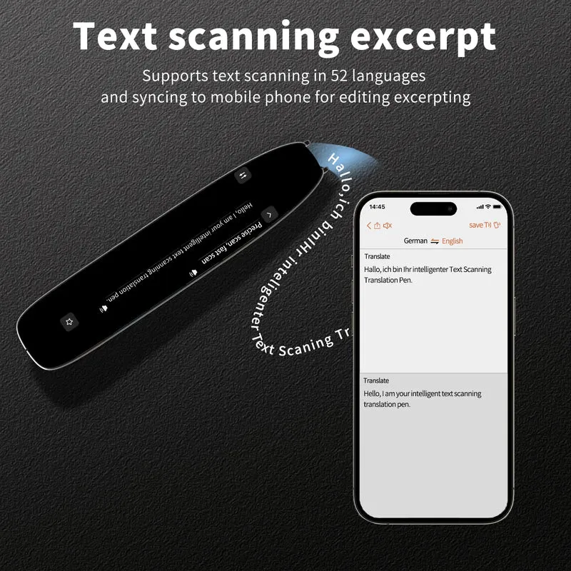 Translation Pen for Dyslexia Scanner Reading Pen 142 Text to Speech Smart Recording Pen Voice Wireless Text Extract Translator