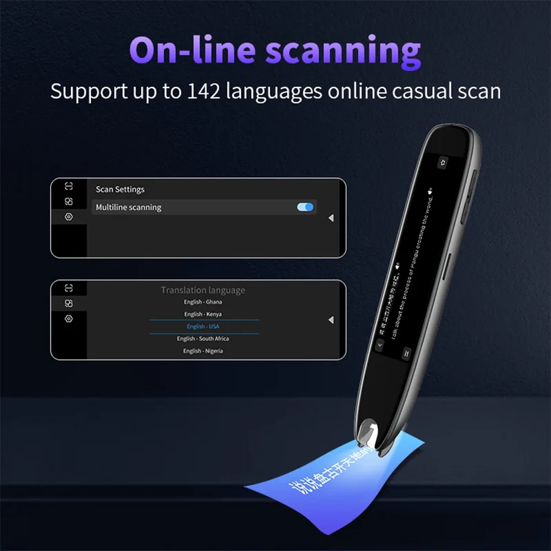 Translation Pen 142 Languages Smart Scanner Translator Pen Intelligent Scanning Point Reading Recording Pen for Teacher Student