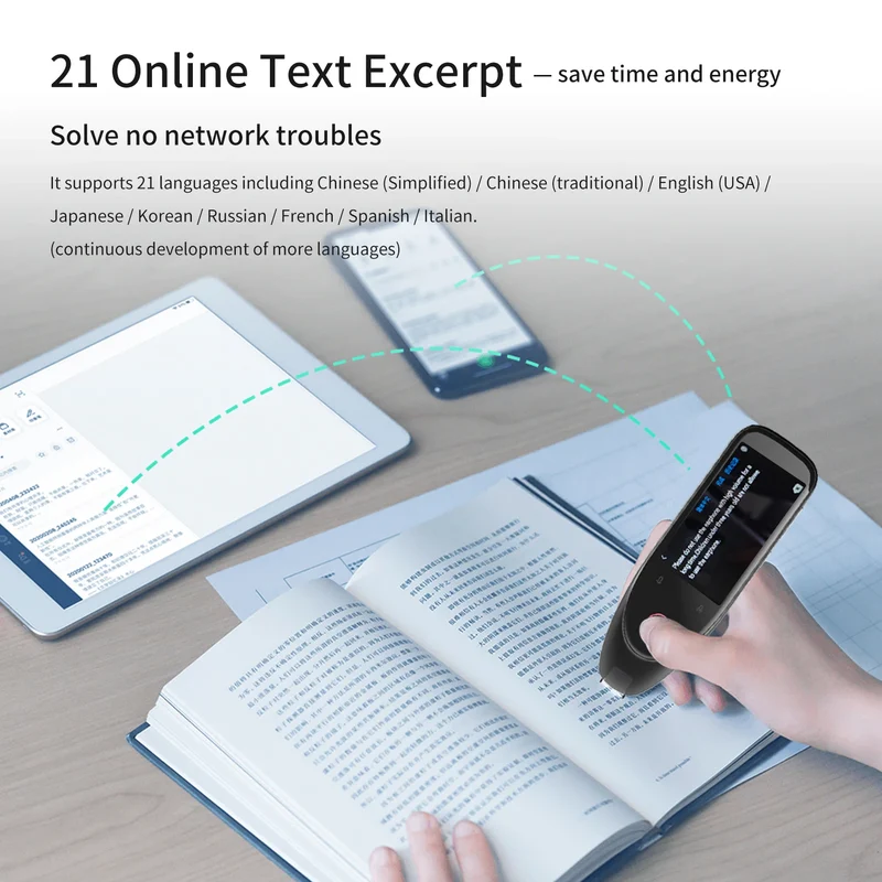 Dictionary Translation Scanner Reading Translator Device Multilingual Scanner Noise Reduction Recording Pen Support 112Languages
