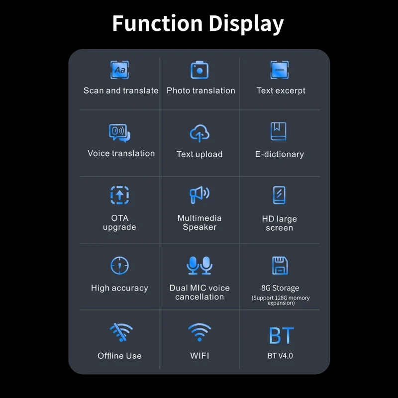 Dictionary Translation Scanner Reading Translator Device Multilingual Scanner Noise Reduction Recording Pen Support 112Languages