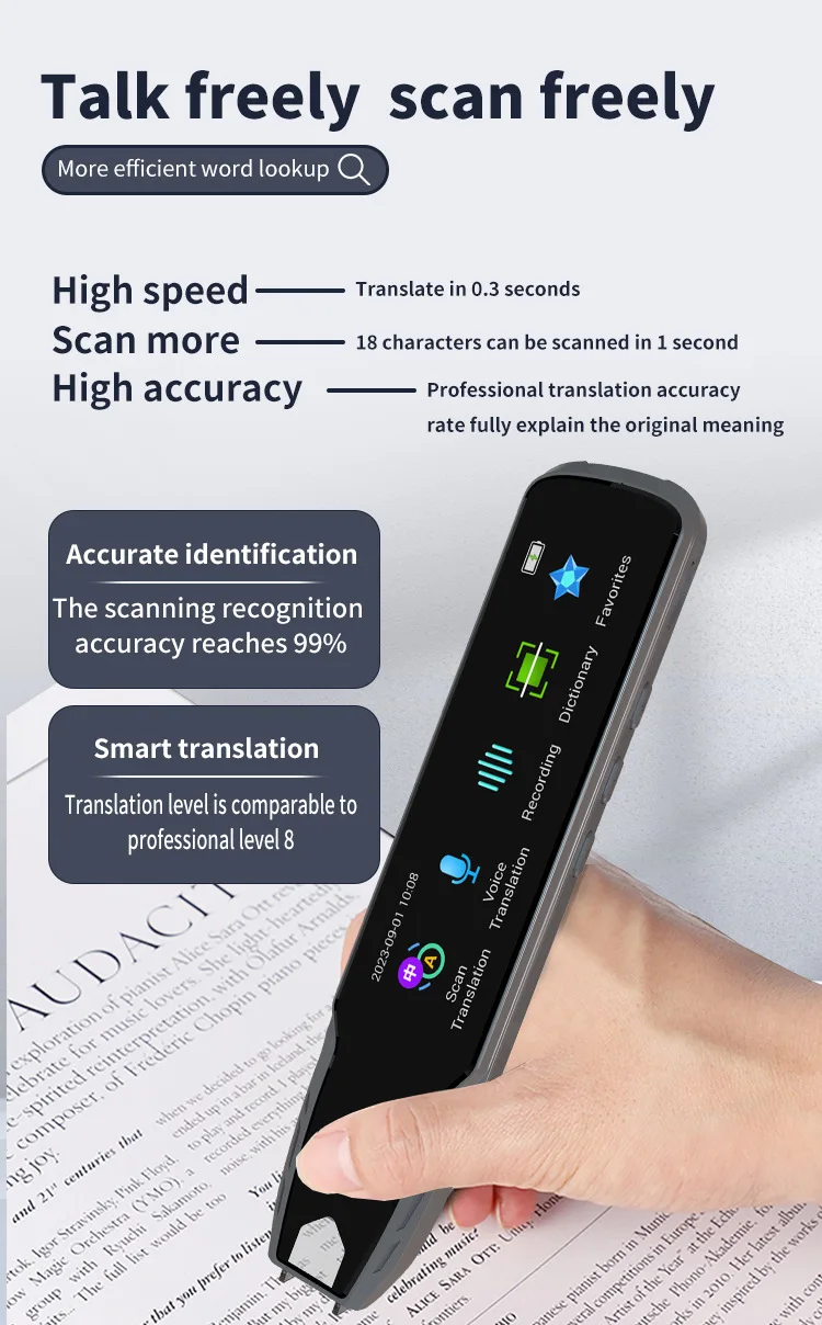 Handheld Multilingual Translation Pen With Touchscreen Offline Scan For Translation Pen Multi-language / ScanningDictionary Pen