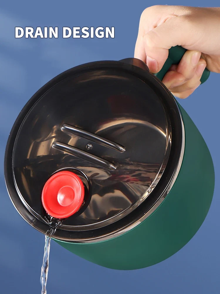 Stainless Steel Bowl With Lid For Instant Noodles Sealed And Portable Drain Bowl For Kitchen Utensils Instant Noodle Partner