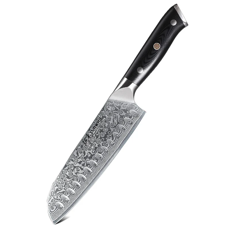 TURWHO 1PC-3PCS Professional Kitchen Knives Set Utility Santoku Chef Knife Japanese 67 Layer Damascus Steel G10 Handles Gift Box