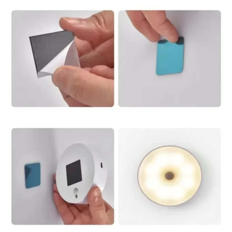 Night Light Motion Sensor Light USB LED Lamp With Switch Rechargeable Inductor Lights For Kitchen Stairs Hallway Closet Bedroom