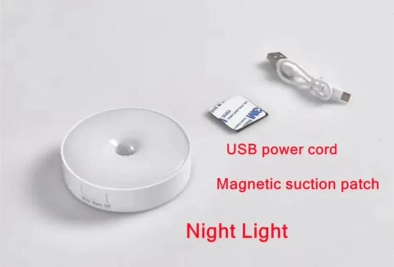 Night Light Motion Sensor Light USB LED Lamp With Switch Rechargeable Inductor Lights For Kitchen Stairs Hallway Closet Bedroom