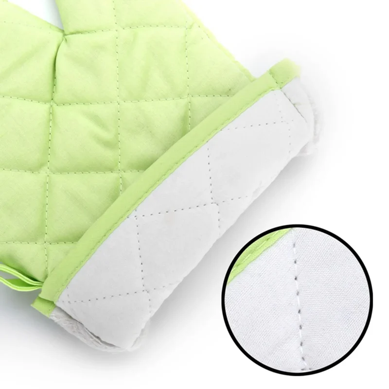 1PCS Oven Mitts Heat Resistant Microwave Oven Glove Cotton Linen Baking BBQ Non-slip Oven Mitts Kitchen Cooking Supplies Tools