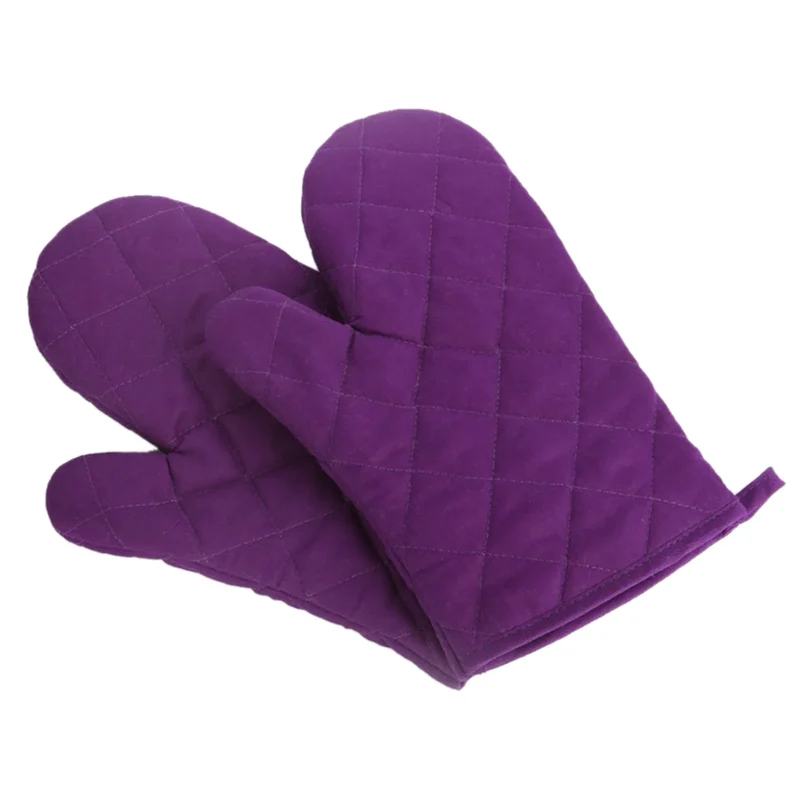 1PCS Oven Mitts Heat Resistant Microwave Oven Glove Cotton Linen Baking BBQ Non-slip Oven Mitts Kitchen Cooking Supplies Tools