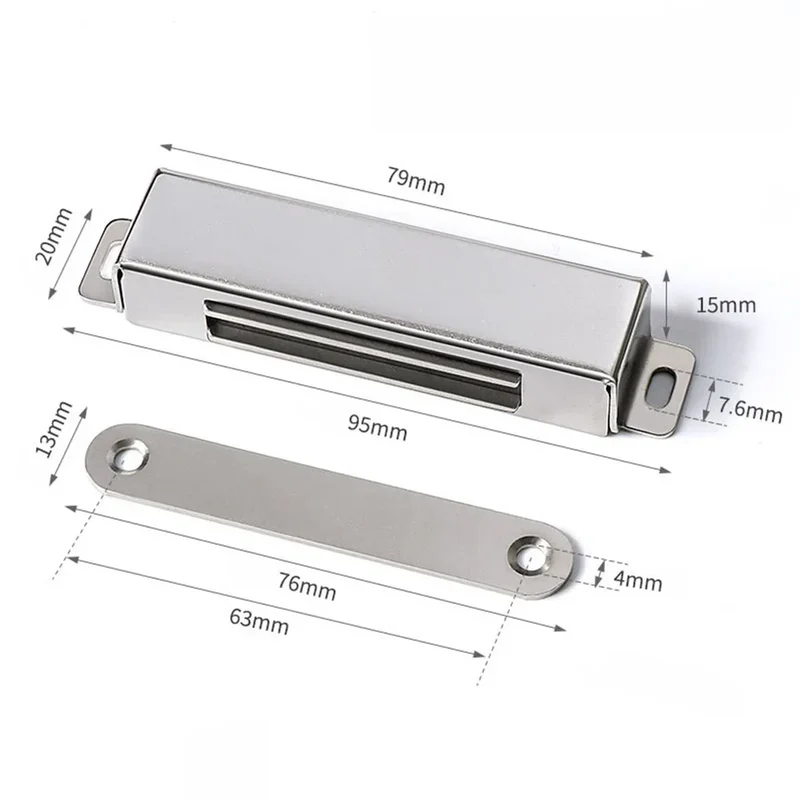 Magnetic Door Catch Strong Heavy Duty Cupboard Magnets Kitchen Cabinet Catches Magnet Latches Stainless Steel For Door Cupboard