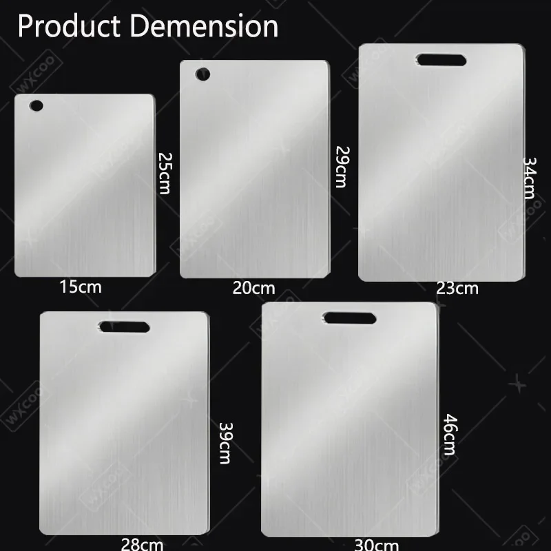 WXCOO 1PCS Stainless Steel Chopping Boards Kitchen Thickened Boards Non Stick Double Sided Fruit Meat Chopping Cutting Boards