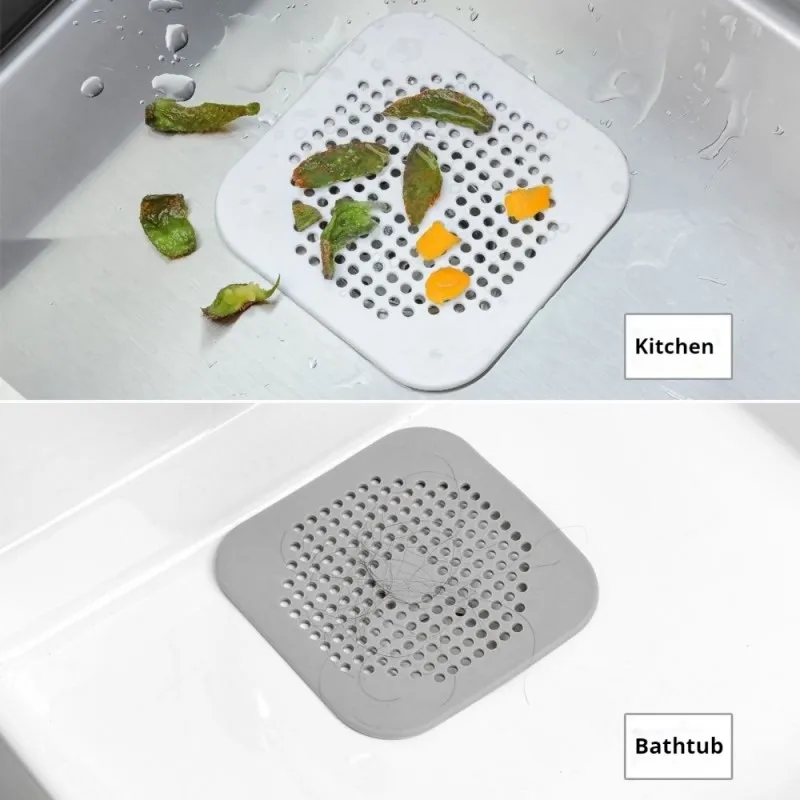 Sewer with Suction Cup, Floor Drain Mat, Kitchen, Bathroom, Anti Clogging Hair Filter