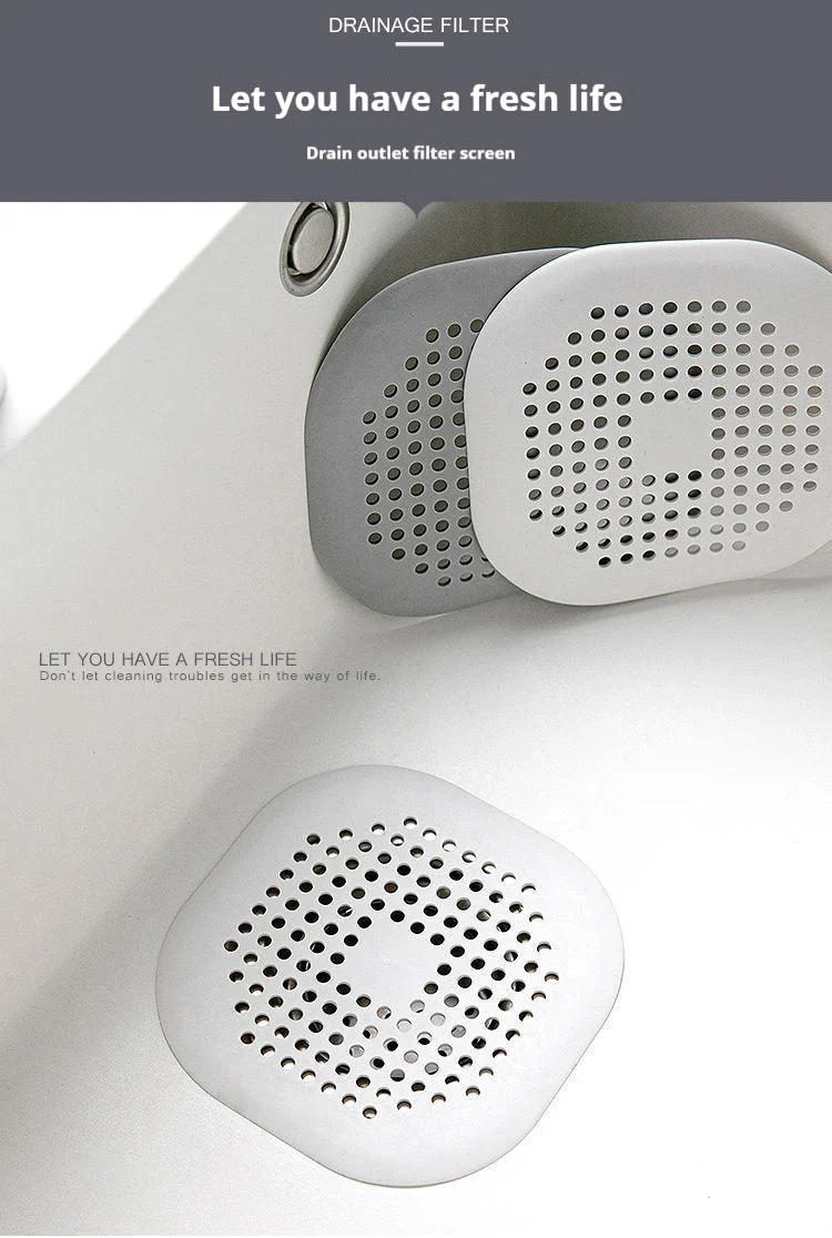 Sewer with Suction Cup, Floor Drain Mat, Kitchen, Bathroom, Anti Clogging Hair Filter