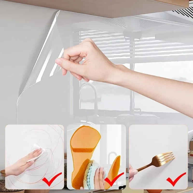 No Glue Static Transparent Wall Sticker Waterproof Anti Fouling Removable Wall Protector for Living Room Bedroom Home Use