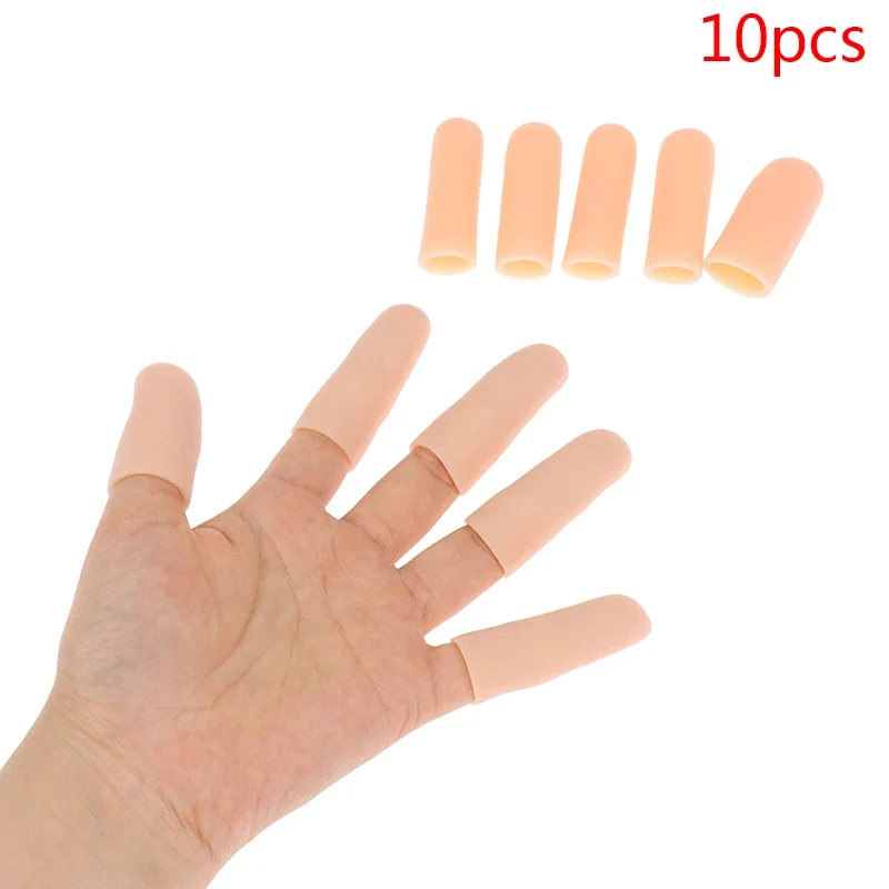 3/10pcs Finger Protector Anti-cut Silicone Gel Tube Hand Bandage Heat Resistant Finger Sleeves Great Cooking Kitchen Tools