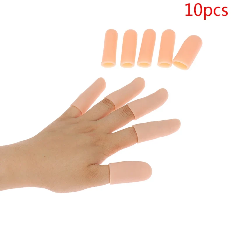 3/10pcs Finger Protector Anti-cut Silicone Gel Tube Hand Bandage Heat Resistant Finger Sleeves Great Cooking Kitchen Tools