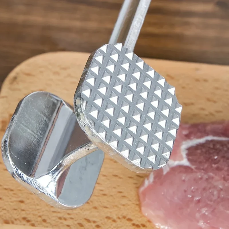 1Pcs Meat Tenderizer Hammer Two Sides Loose Meat Mallet Tool for Pounding Beef Steak Stainless Steel Meat Hammer Kitchen Tool