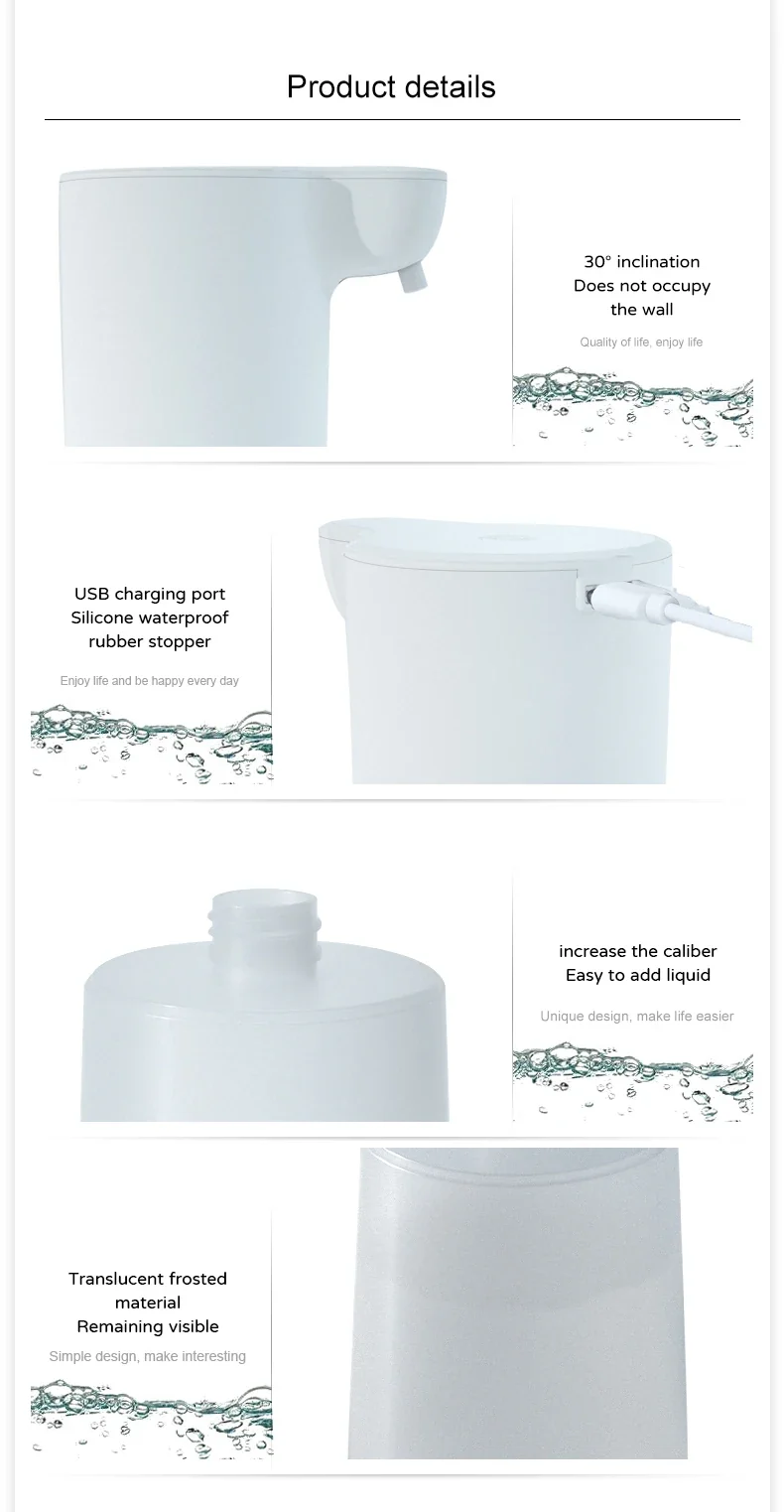 Touchless Smart Infrared Automatic Foam Soap Dispenser USB Induction Hand Cleaning Foam Machine For Kitchen Bathroom