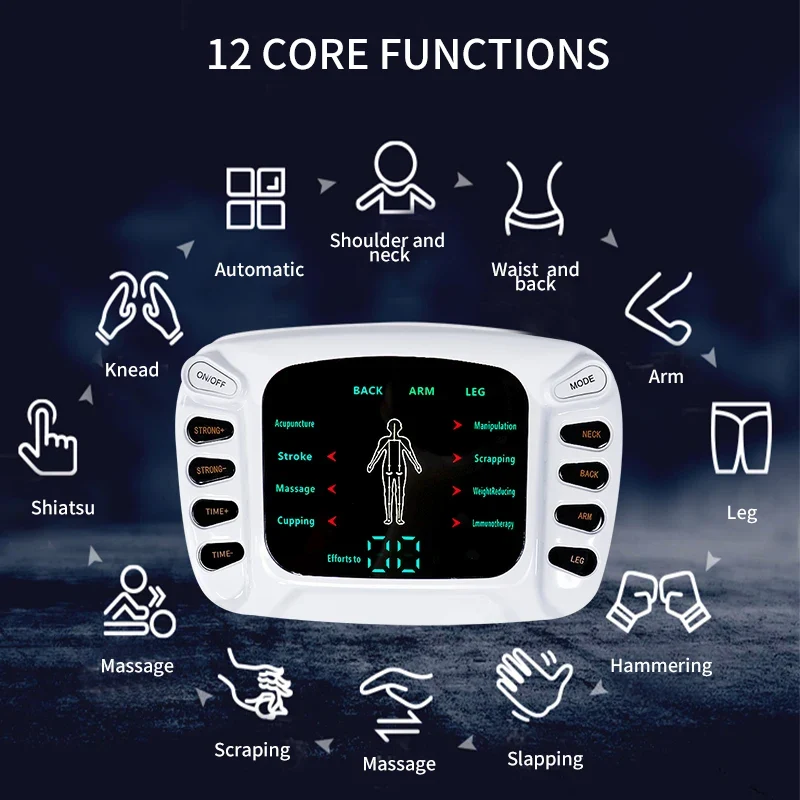 8 Models Tens Electric Muscle Stimulator Ems Acupuncture Body Massage Digital Therapy Massager Electrostimulator