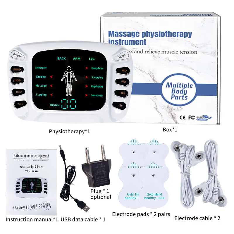 8 Models Tens Electric Muscle Stimulator Ems Acupuncture Body Massage Digital Therapy Massager Electrostimulator