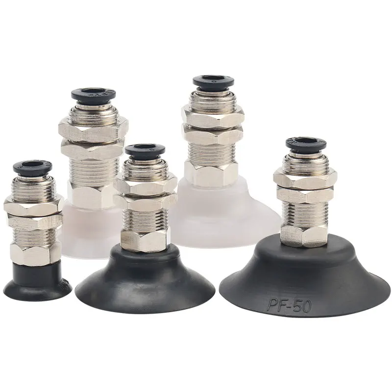 Mechanical Robot Arm Silicone Rubber Industrial Sucker Vacuum Suction Cup Vacuum Pad With Mounting Holder Threaded Screw