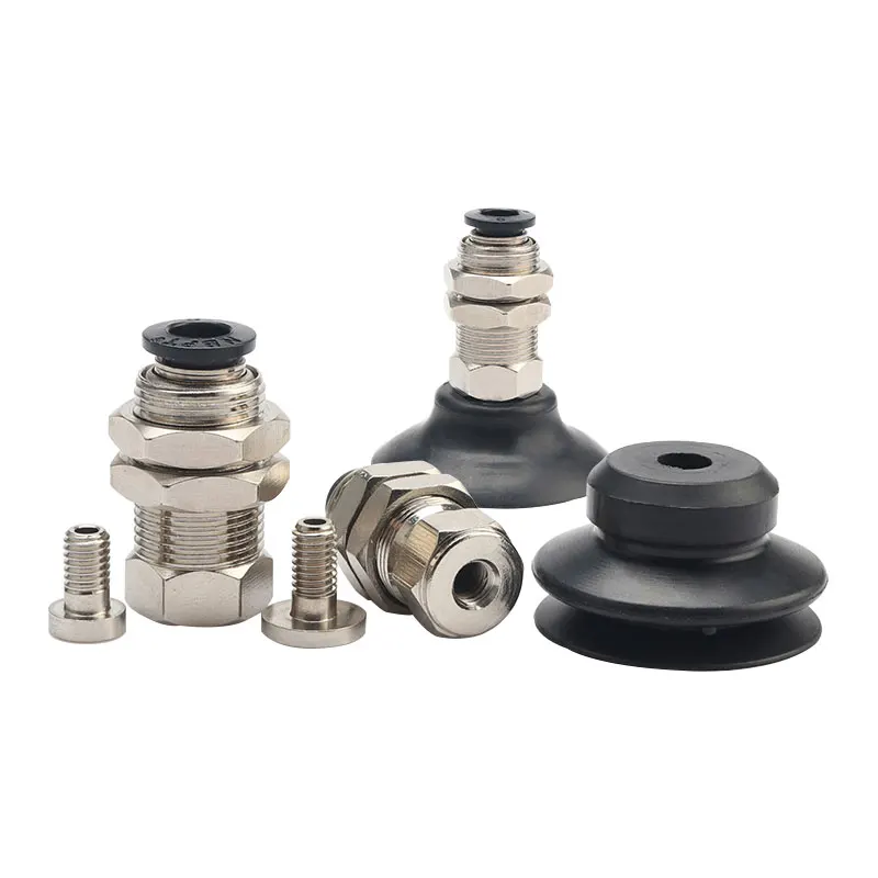 Mechanical Robot Arm Silicone Rubber Industrial Sucker Vacuum Suction Cup Vacuum Pad With Mounting Holder Threaded Screw